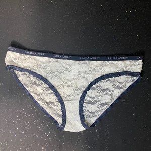 Laura Ashley Lace and Mesh See-Through Panties XL